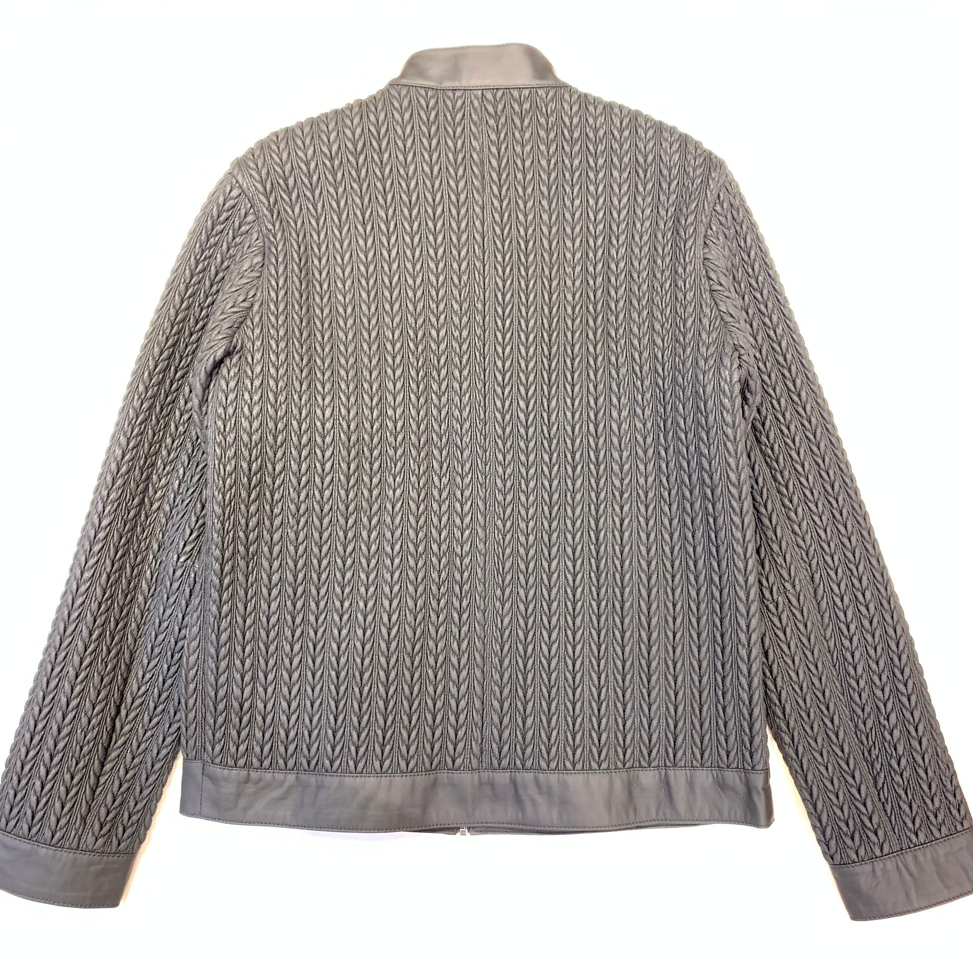 Barya NewYork Black Lambskin Weaved Jacket - Dudes Boutique
