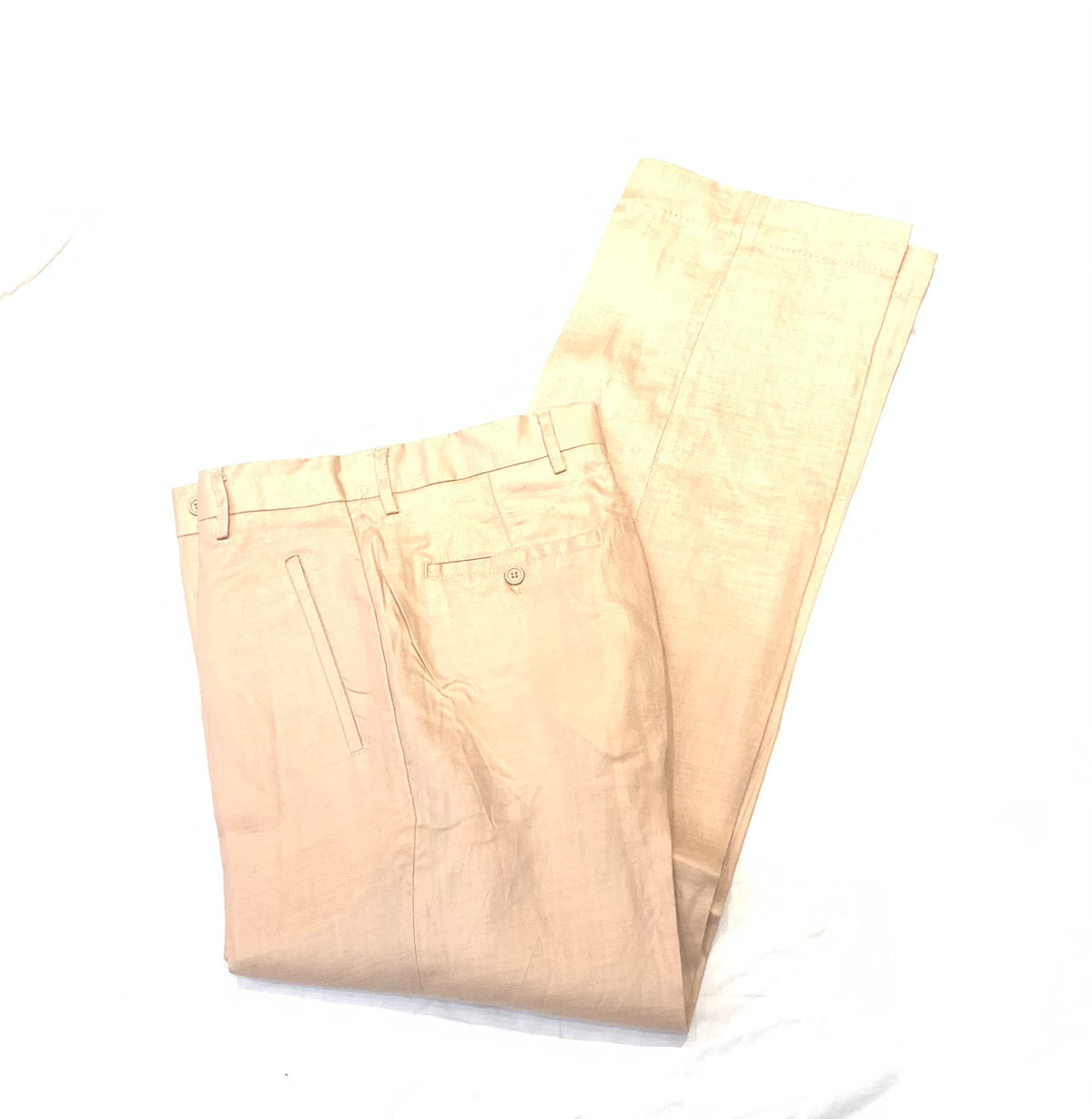 Lanzzino Men's Beige Linen High-End Trouser - Dudes Boutique