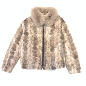 Temer Men's Ice Grey Mink Fur Bomber Coat - Dudes Boutique