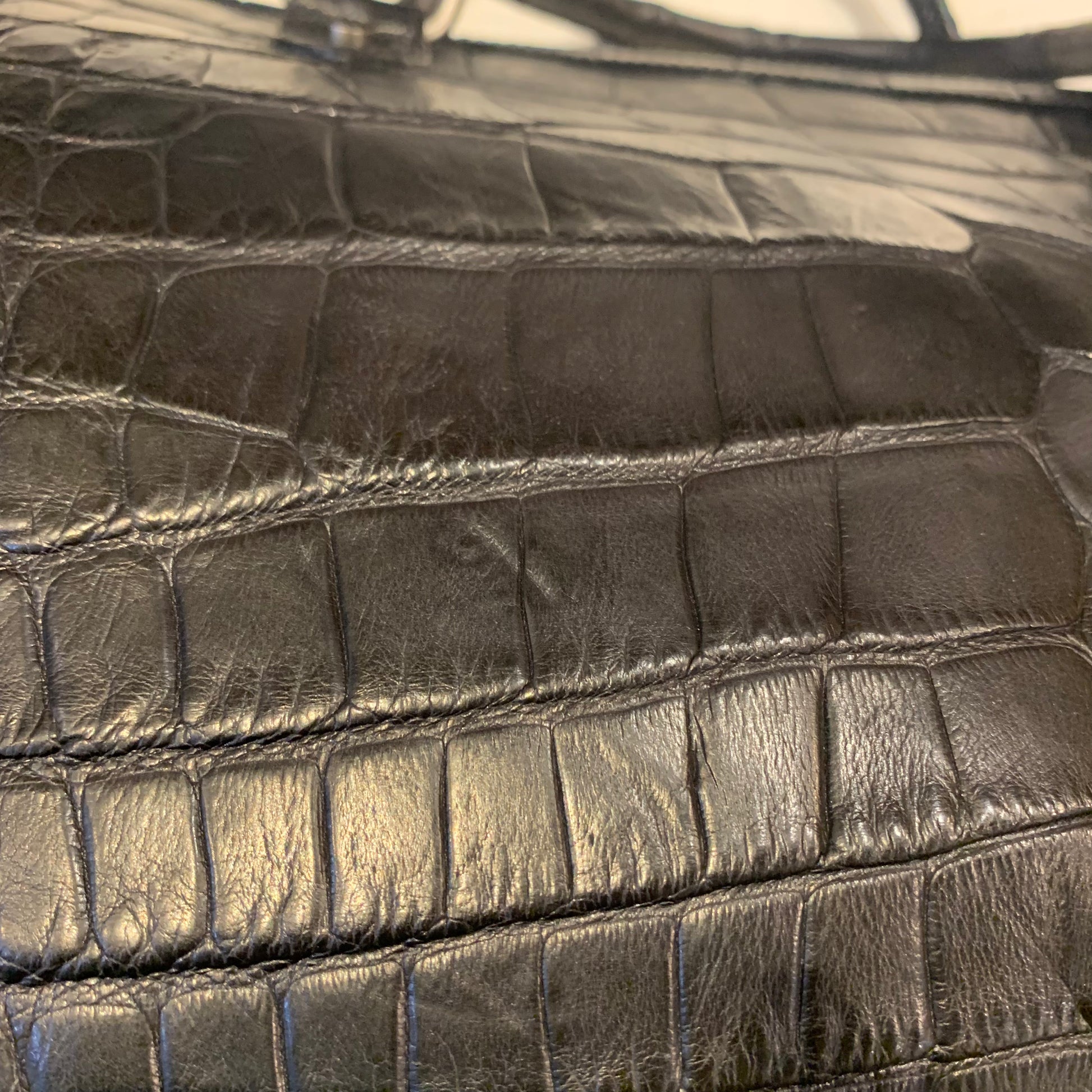 Kashani Black Full Skin Alligator Body Duffle Bag - Dudes Boutique