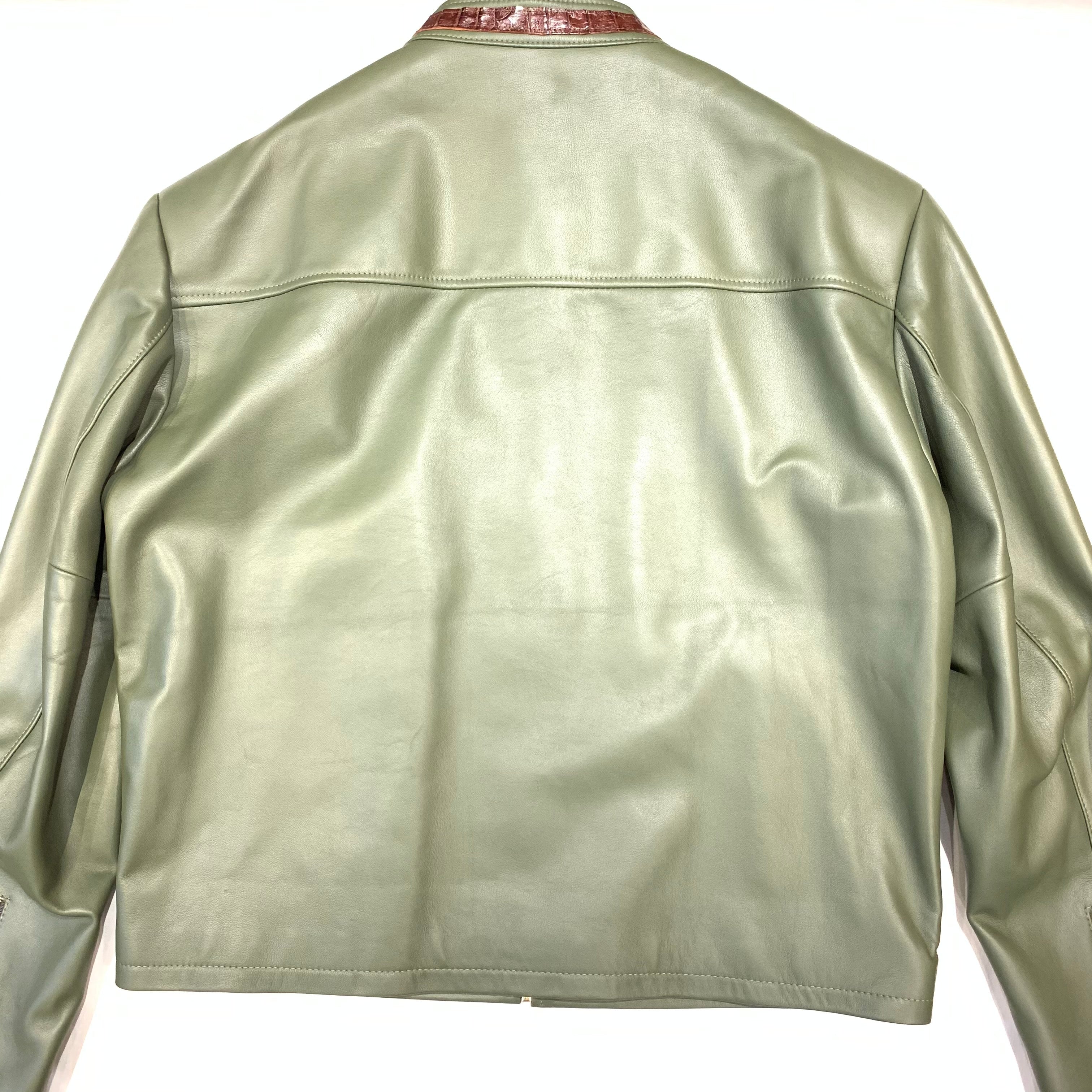 Kashani Olive Chocolate Alligator Bomber Jacket - Dudes Boutique