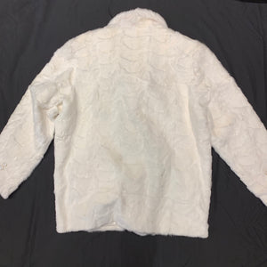 Kashani White Diamond Cut Mink Car Coat - Dudes Boutique