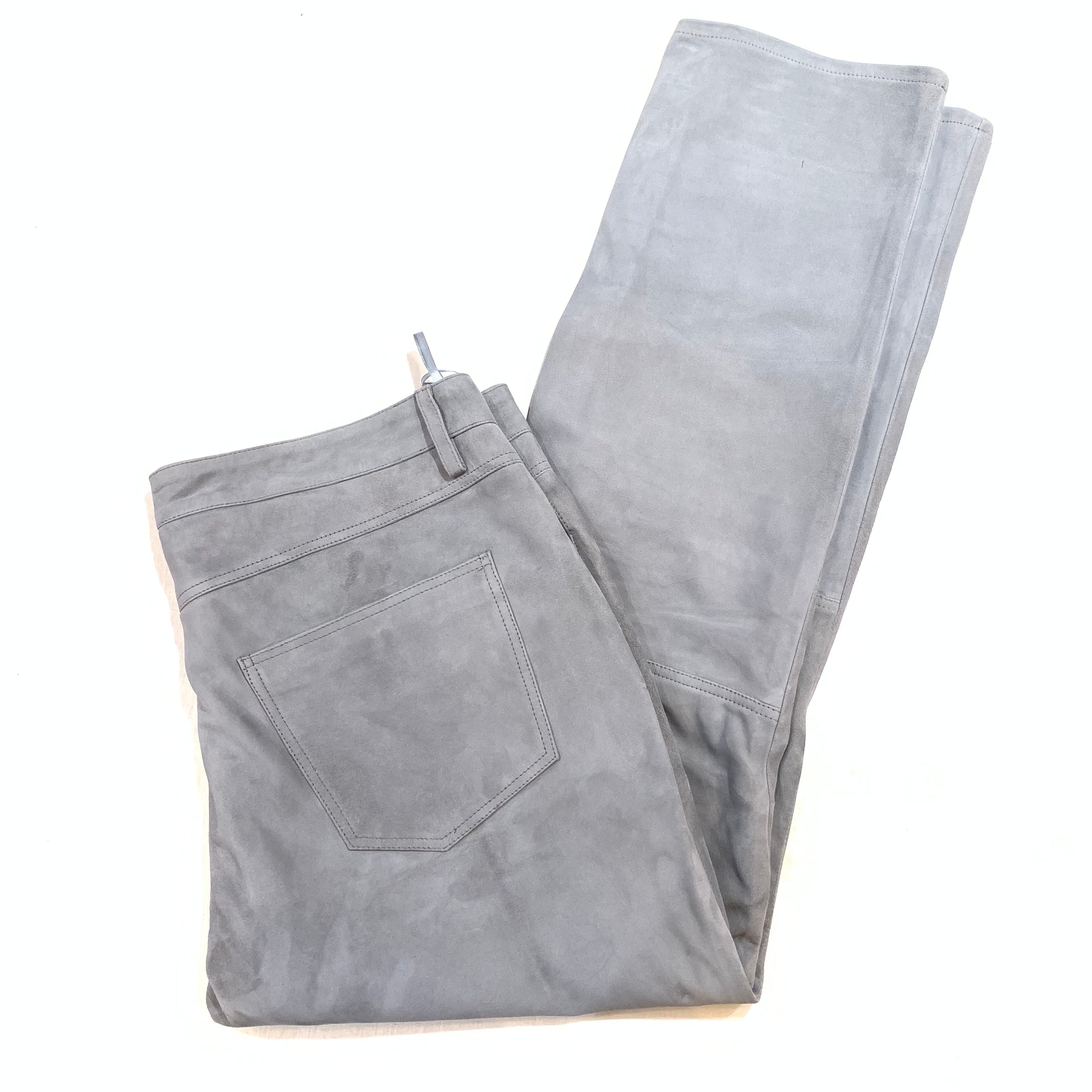 Kashani Men's Grey Suede Straight Cut Pants - Dudes Boutique