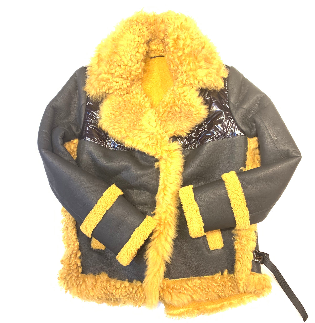 Barya NewYork Ladies Curly Duffle Shearling Coat - Dudes Boutique