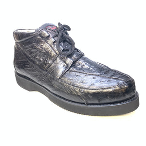 Los Altos Black Ostrich Quill Sneakers - Dudes Boutique