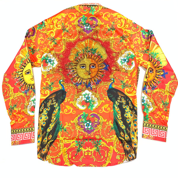 Barabas Multi-Sun Shine Crystal Button Up Shirt - Dudes Boutique