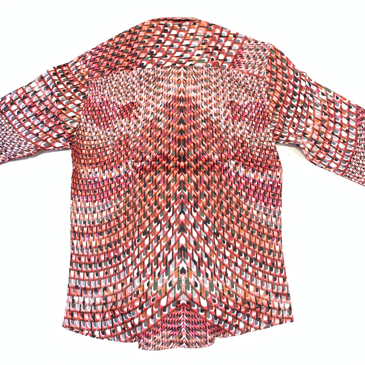 Barabas Red Geometric Grid Button Up Shirt - Dudes Boutique