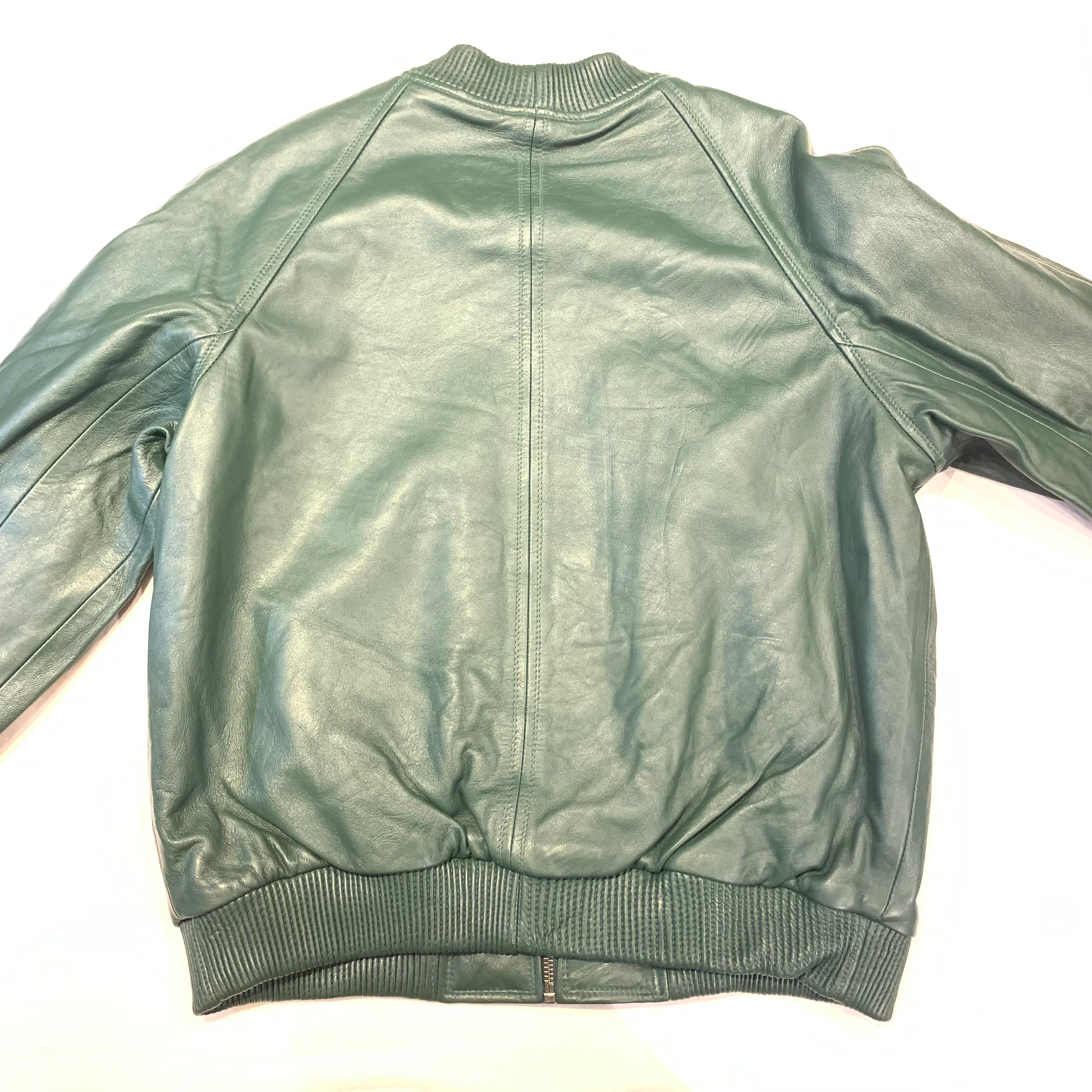 Kashani Men's Forest Green Lambskin Varsity Jacket - Dudes Boutique