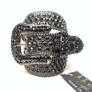 b.b. Simon Blackout Khayyam Fully Loaded Crystal Belt - Dudes Boutique