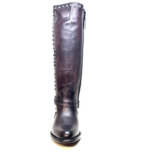 Los Altos Ladies Black Crystal Bovine Leather Knee Boot - Dudes Boutique