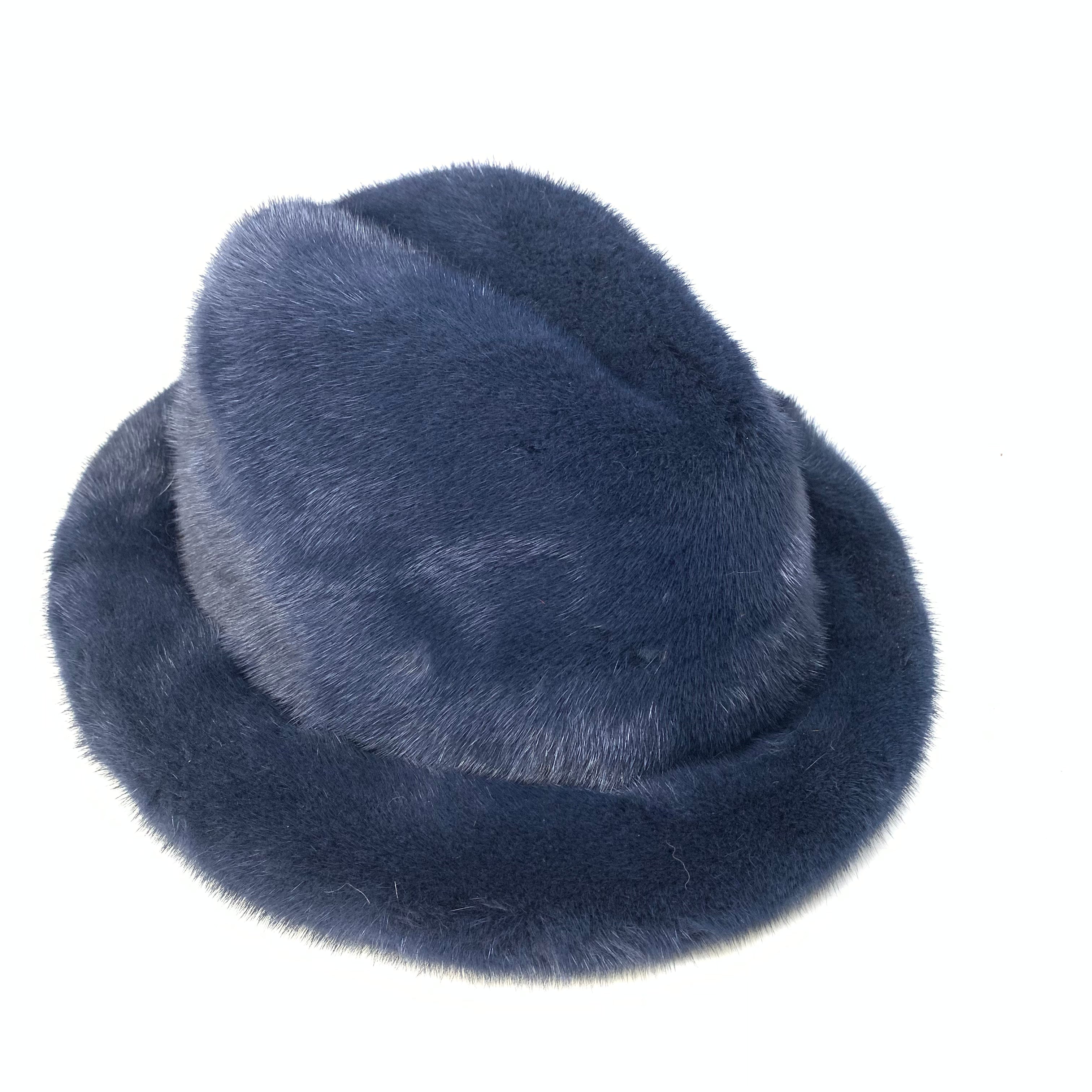 Kashani Men's Navy Full Mink Fur Top Hat - Dudes Boutique