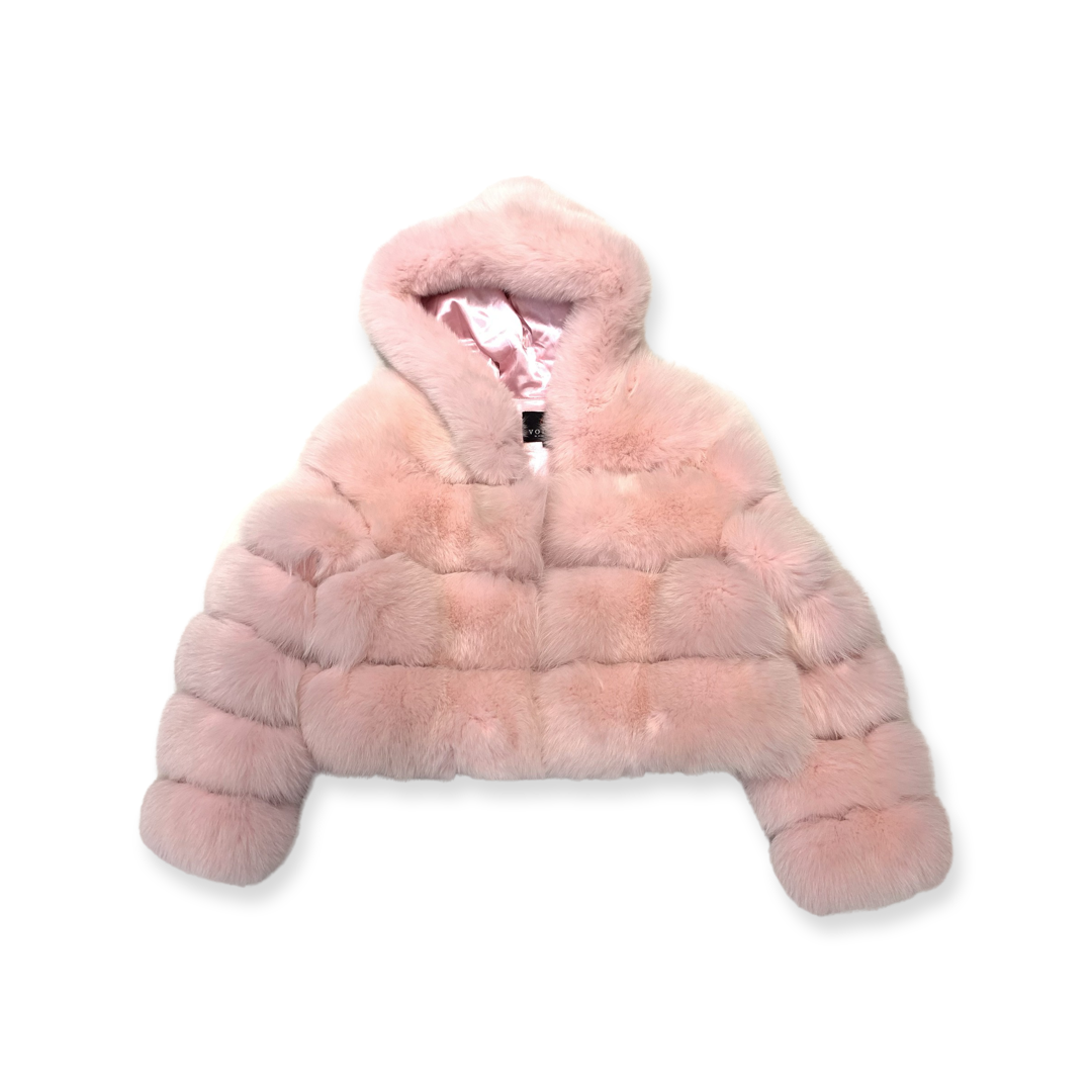 Volare Pink Full Fox Fur Coat - Dudes Boutique