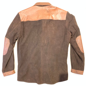 Kashani Dark Chocolate Ostrich Quill/Suede Shirt - Dudes Boutique