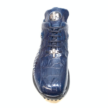 Mauri 8596 'Eye' Wonder Blue Hornback/Ostrich Leg Sneakers - Dudes Boutique