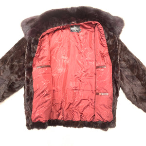 Kashani Wine Mink Bomber Jacket - Dudes Boutique