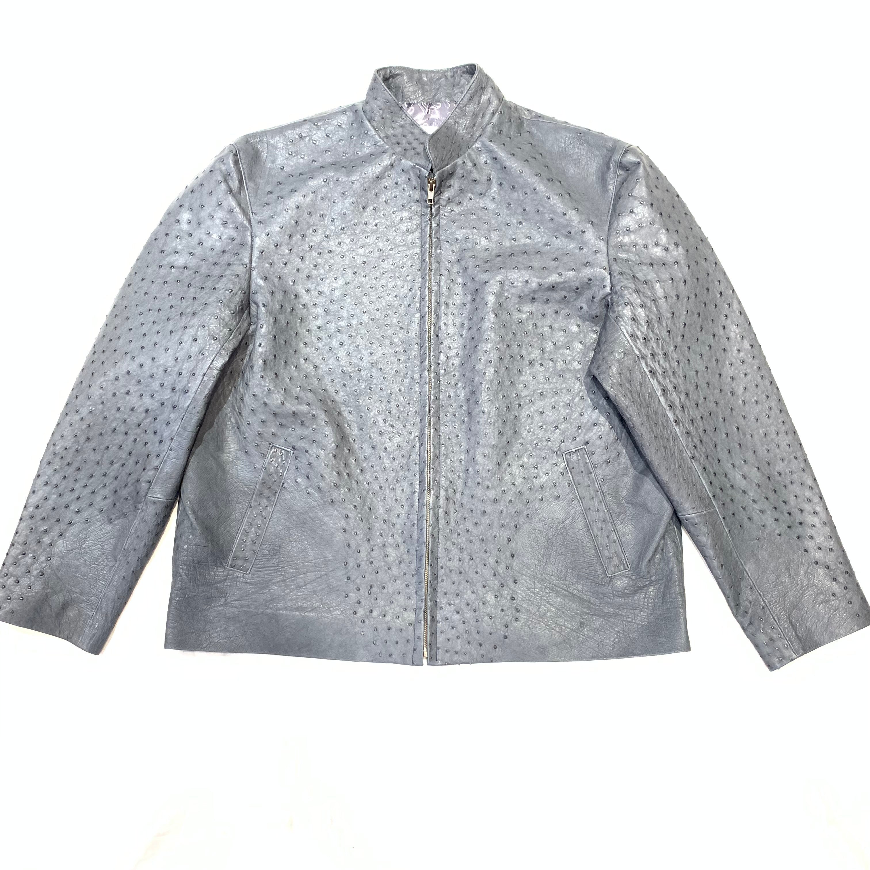 Kashani Charcoal Grey Full Ostrich Quill Jacket - Dudes Boutique