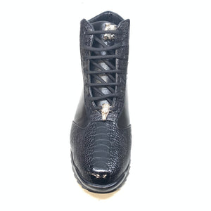 Los Altos Black Ostrich Leg High-top Sneakers - Dudes Boutique