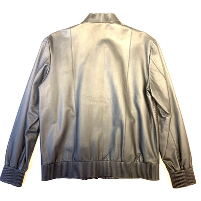 Kashani Men's Jet Black Python/Lambskin Baseball Jacket - Dudes Boutique