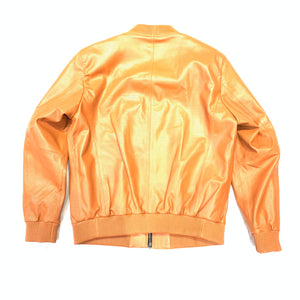 Barya NewYork Burnt Orange Perforated Lambskin Bomber Jacket - Dudes Boutique