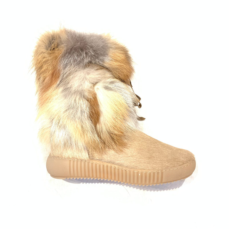 Pajar Beige Short Fox Trot Fur Boots - Dudes Boutique