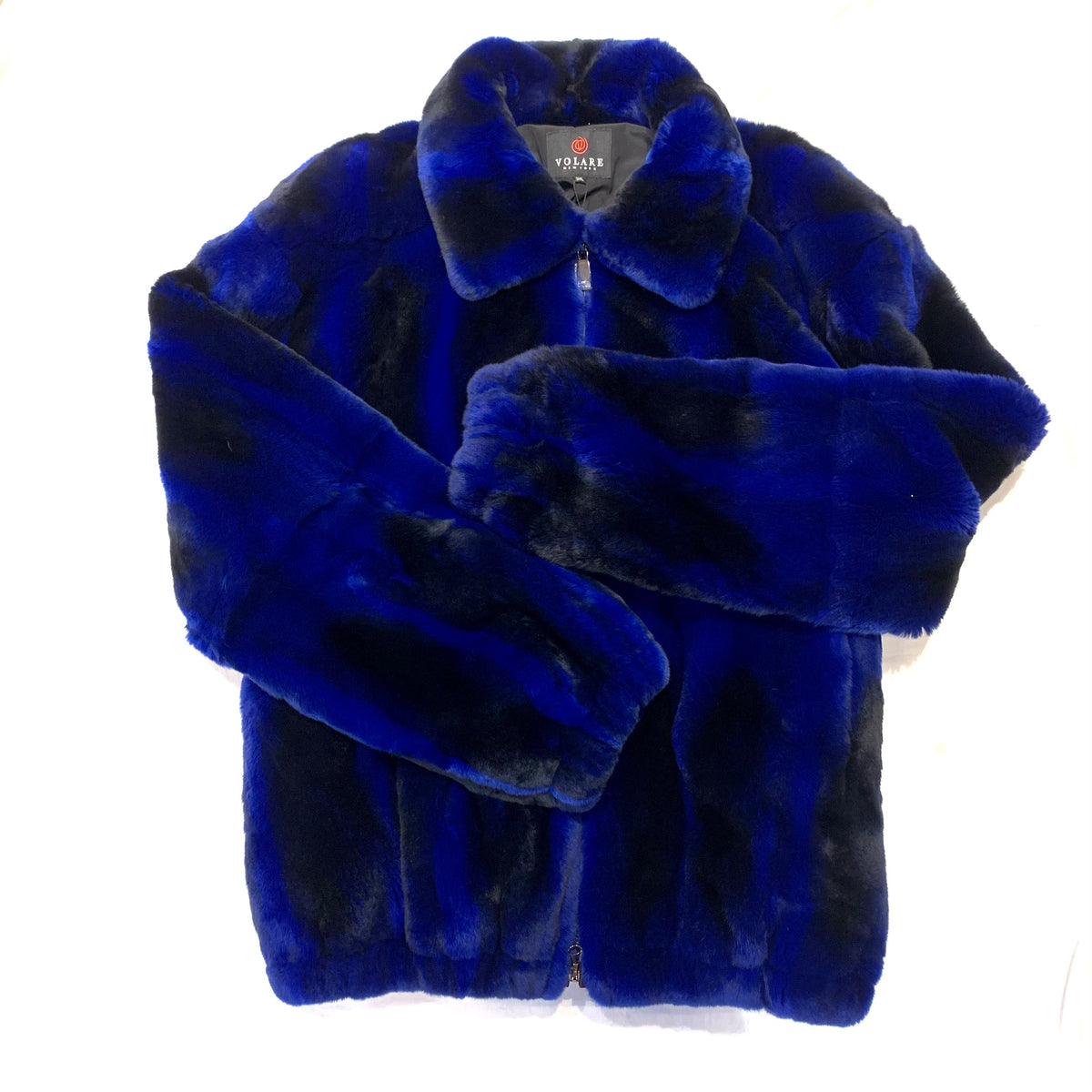 Volare Men's Blue Rex Chinchilla Fur Coat - Dudes Boutique