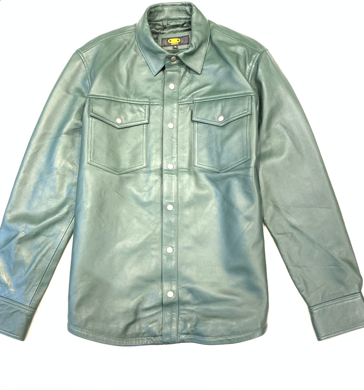 Kashani Men's Forest Green Lambskin Button-Up Shirt - Dudes Boutique