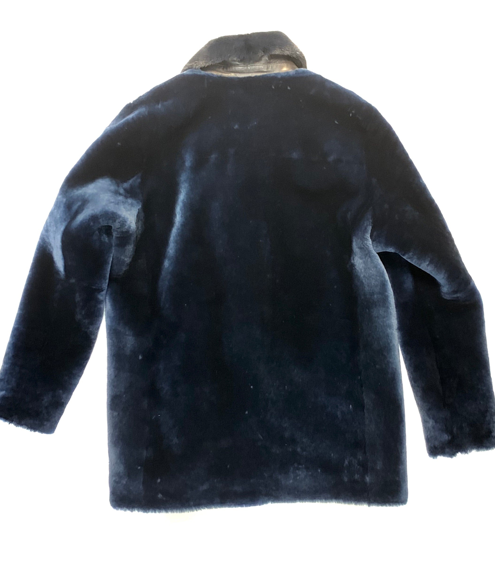 Kashani Navy Blue Mink Mouton Peacoat Shearling - Dudes Boutique