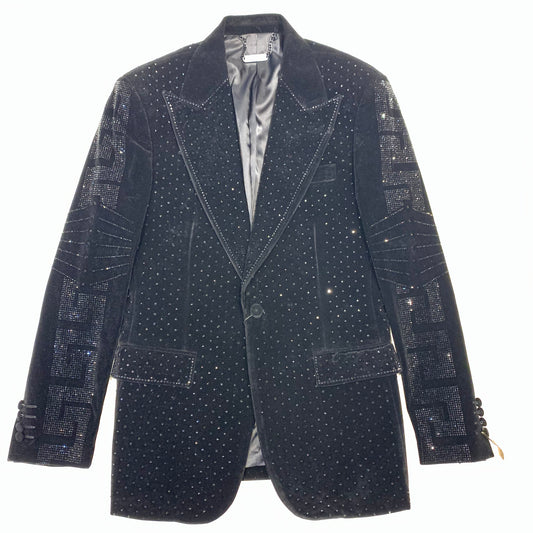 Barocco Black Milan Suede Crystal Blazer - Dudes Boutique