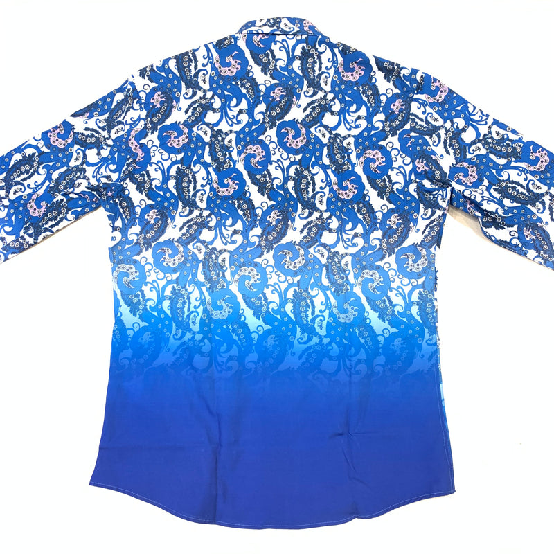 BENZINY Men's Royal blue Paisley Button Shirts - Dudes Boutique