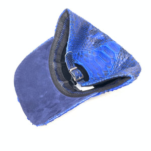 Barya NewYork All-Over Royal Blue Python Strap-Back Base Ball Hat - Dudes Boutique