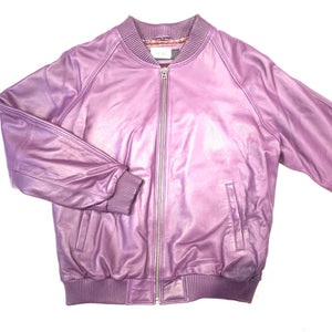 Kashani Purple Lambskin MA-1 Bomber Jacket - Dudes Boutique