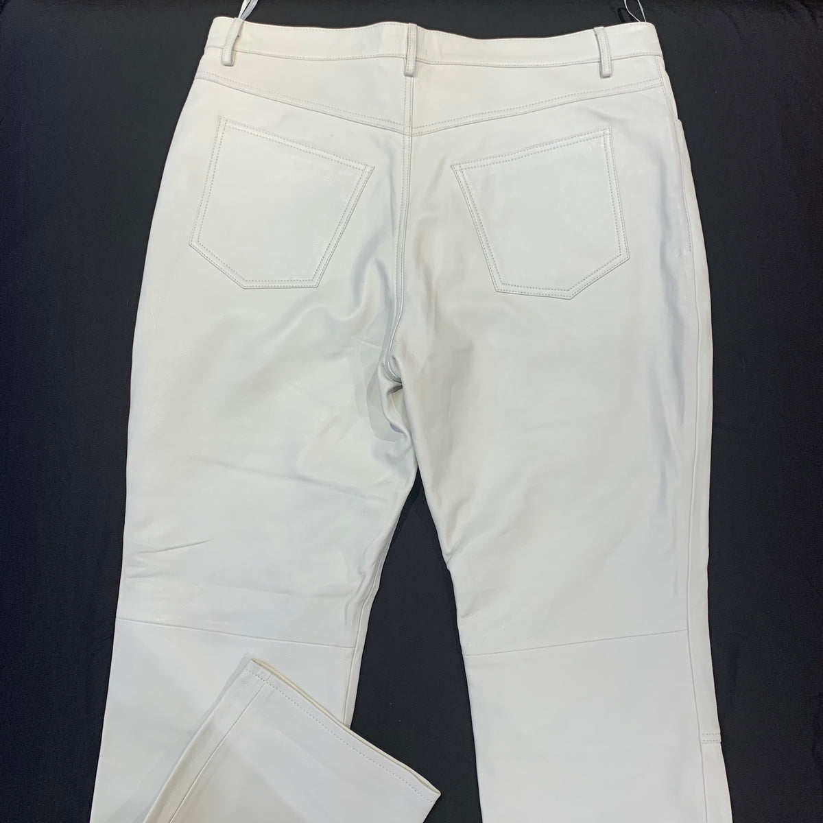 Kashani Men's White Lambskin Straight Cut Leather Pants - Dudes Boutique