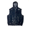 Kashani Black Men's Diamond Cut Mink Fur Hooded Vest - Dudes Boutique