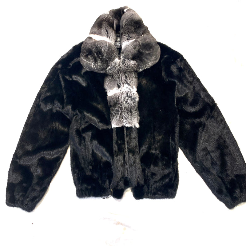 Kashani Chinchilla Collar Full Mink Fur Coat - Dudes Boutique