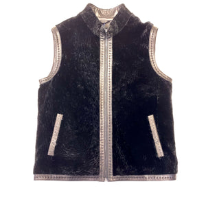 Barya NewYork Black Astrakhan Lambskin Vest - Dudes Boutique