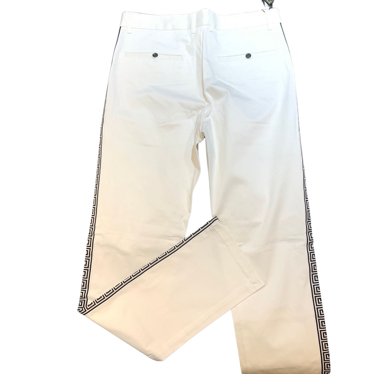 Prestige White/Black Greek Key High-end Pants - Dudes Boutique