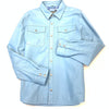 Kashani Men's Baby Blue Lambskin Button-Up Shirt - Dudes Boutique