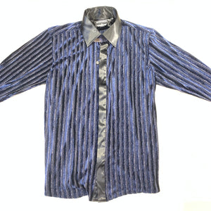 Barabas ULTRAMODERN Navy Shine Button Up Shirt - Dudes Boutique