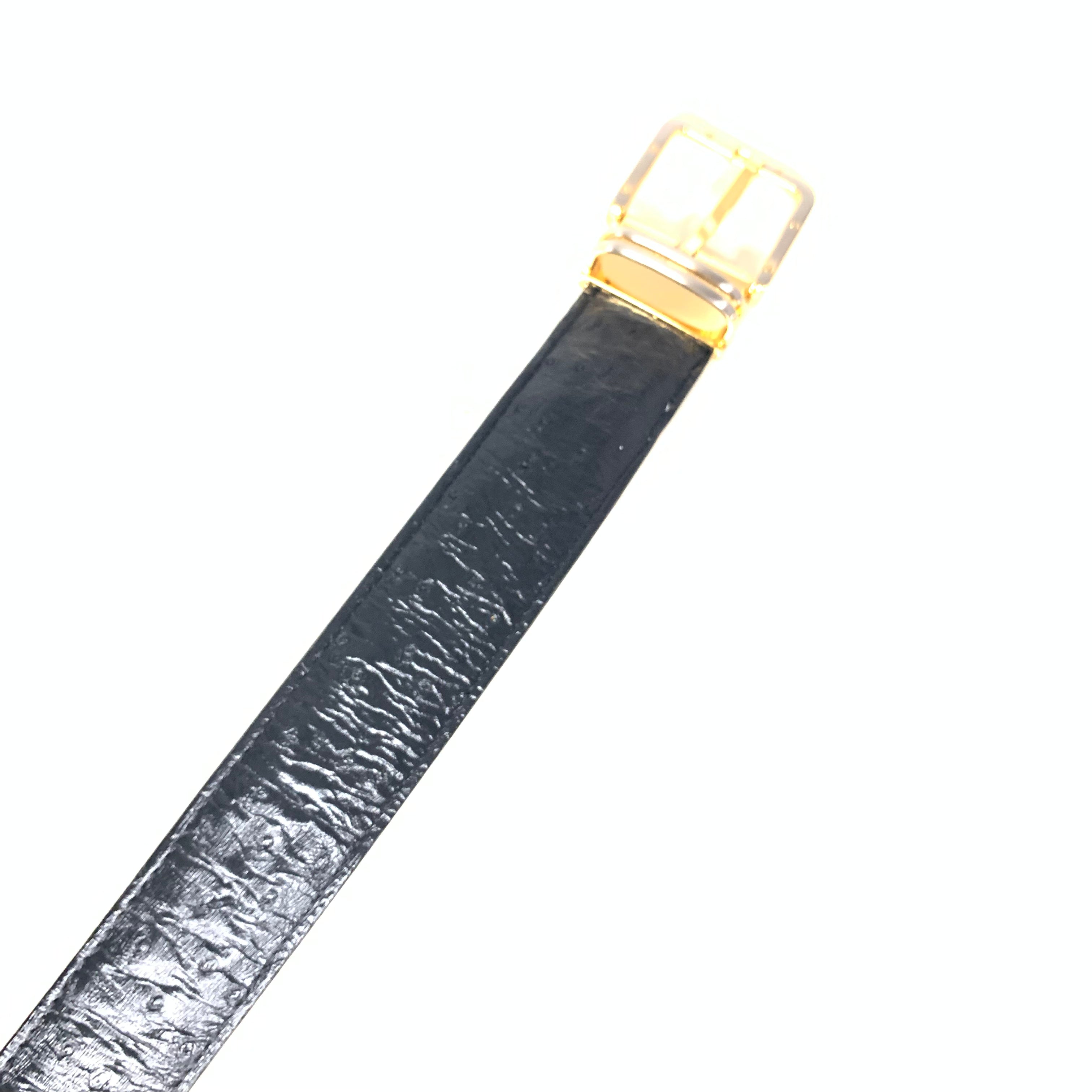 Kashani Black Ostrich Quill Exotic Skin Belt - Dudes Boutique