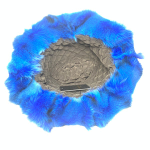 Kashani Men's Royal Blue Fox Fur Top Hat - Dudes Boutique