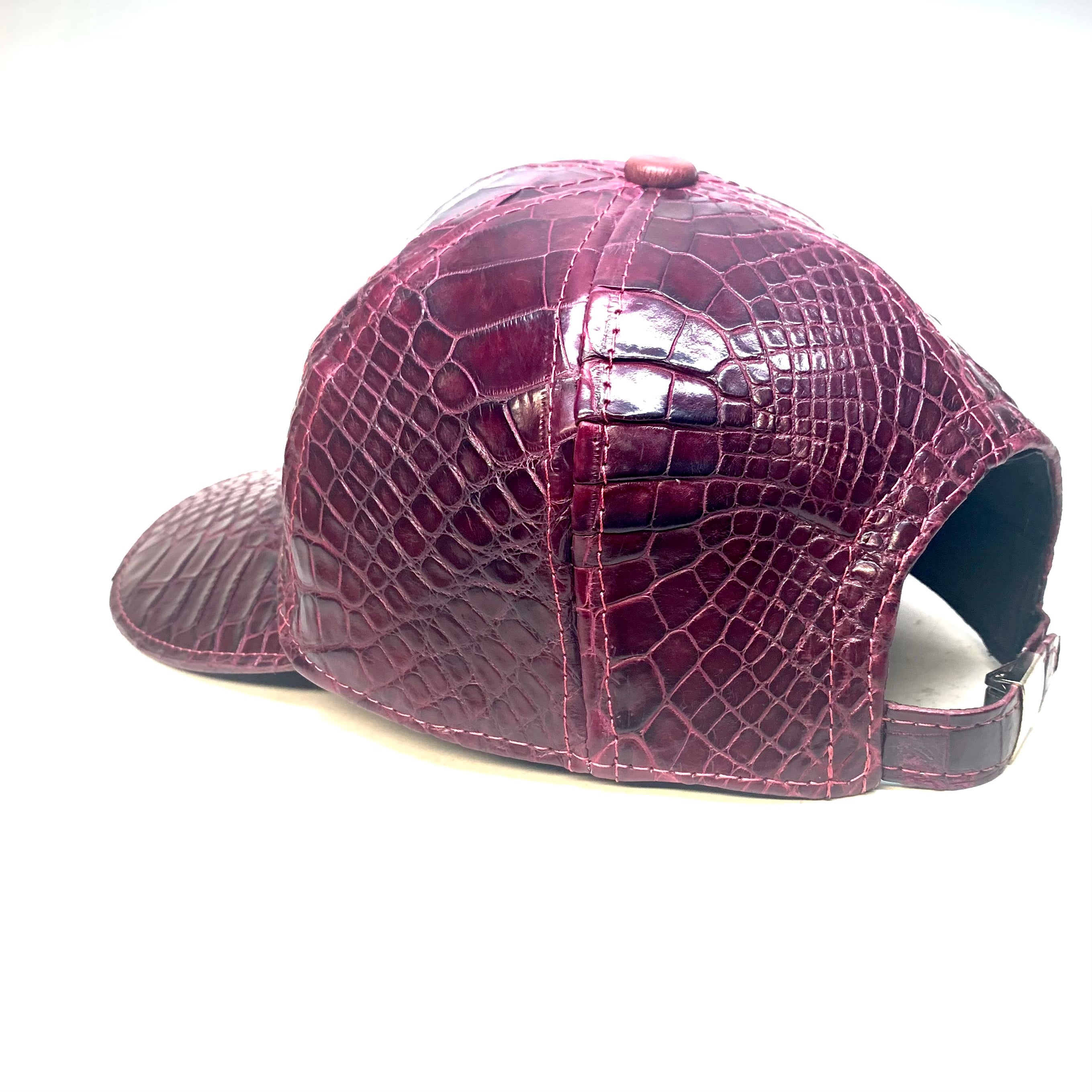 Kashani Soft All Over Alligator Strapback Hat / WINE - Dudes Boutique