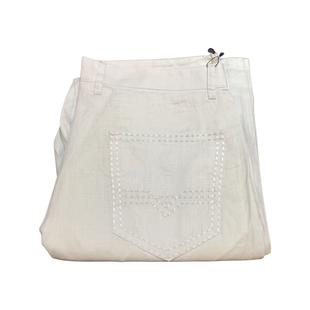 Prestige White Double Stitch Linen Pants - Dudes Boutique