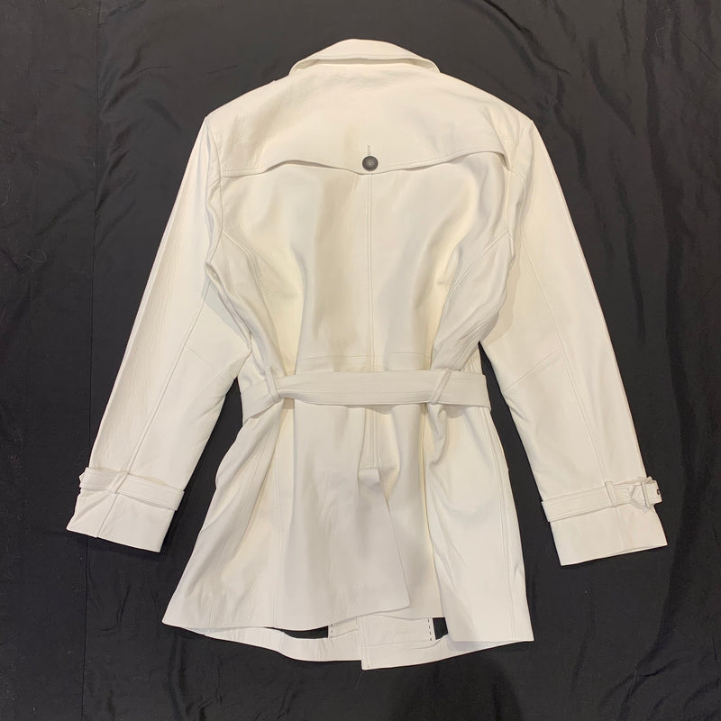 Barya NewYork White Lambskin Trench Jacket - Dudes Boutique