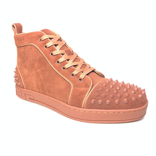 Barabas Men's Cinnamon Suede Spiked High-Top Sneakers - Dudes Boutique