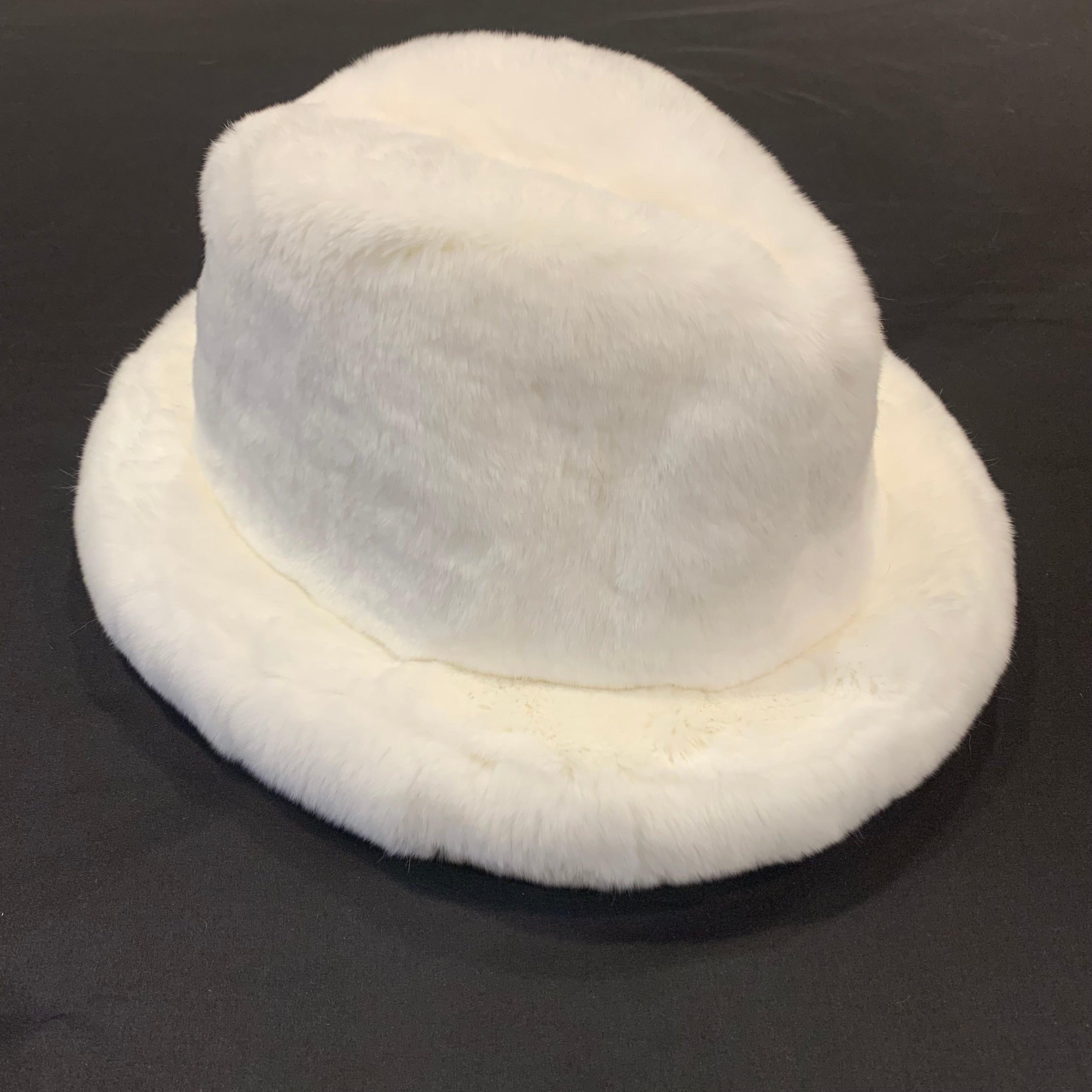 Kashani Men's White Rex Chinchilla Fur Top Hat - Dudes Boutique