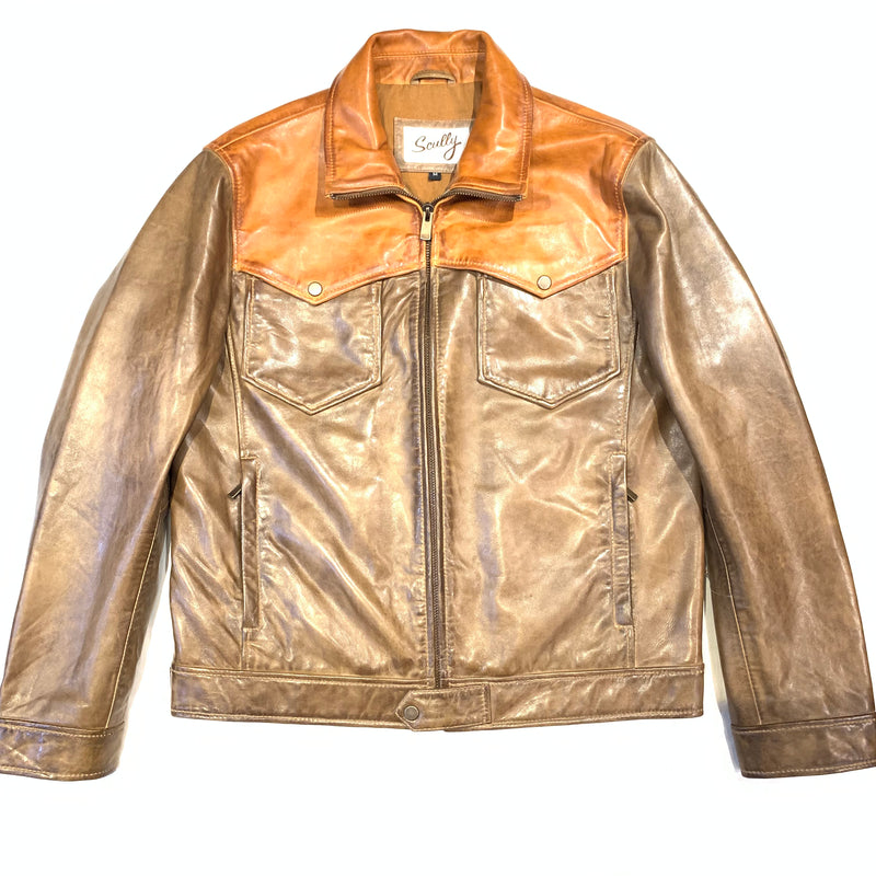 Scully Men's Cognac Brown Leather Western Jacket - Dudes Boutique
