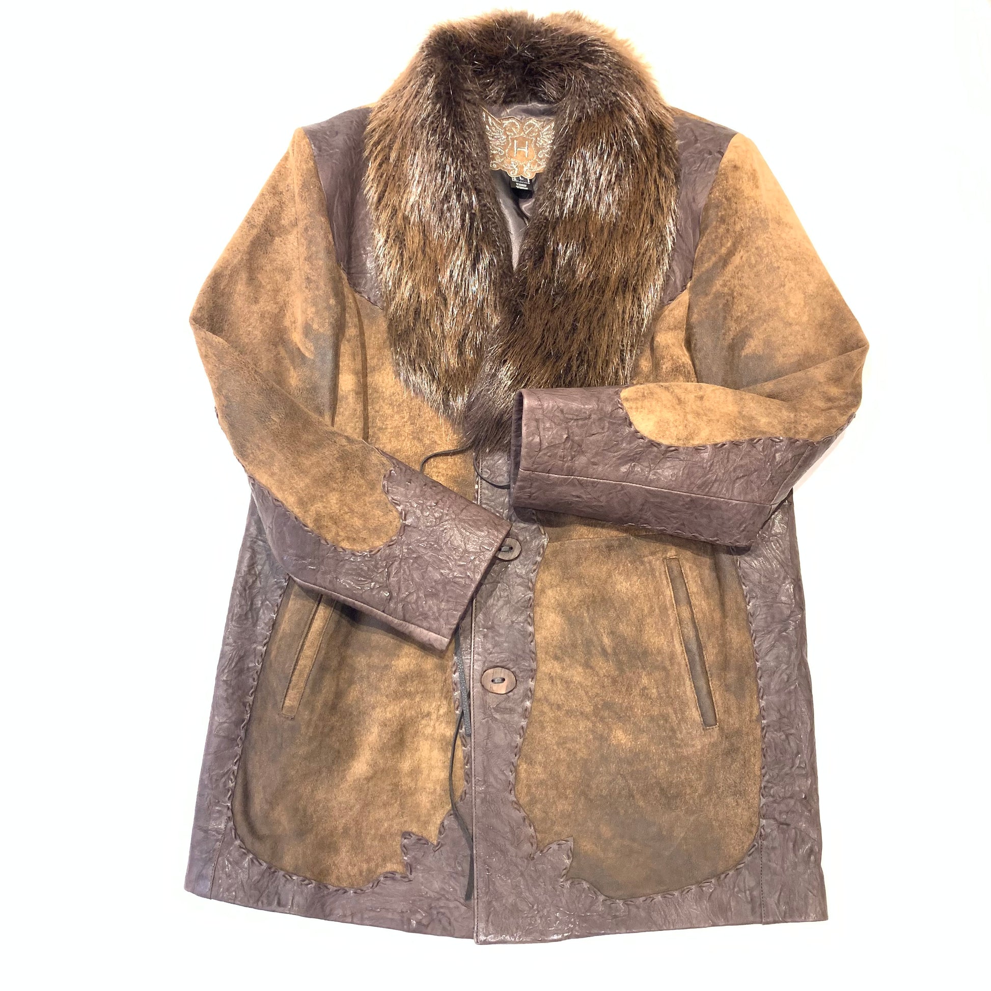 Hoss Couture Beaver Collar Alligator Hand Stitched Jacket - Dudes Boutique