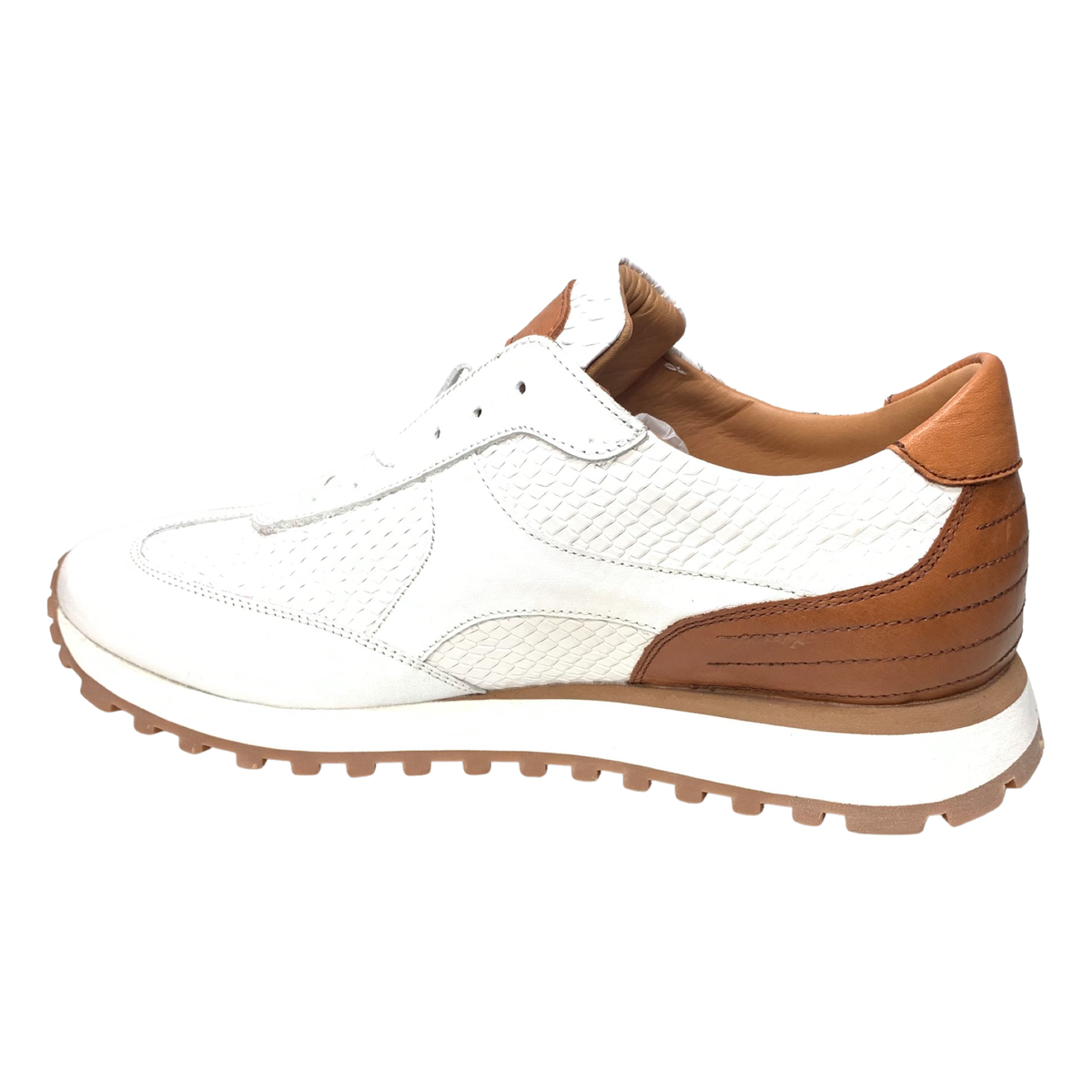 Sigotto White High-end Leather Sneakers - Dudes Boutique