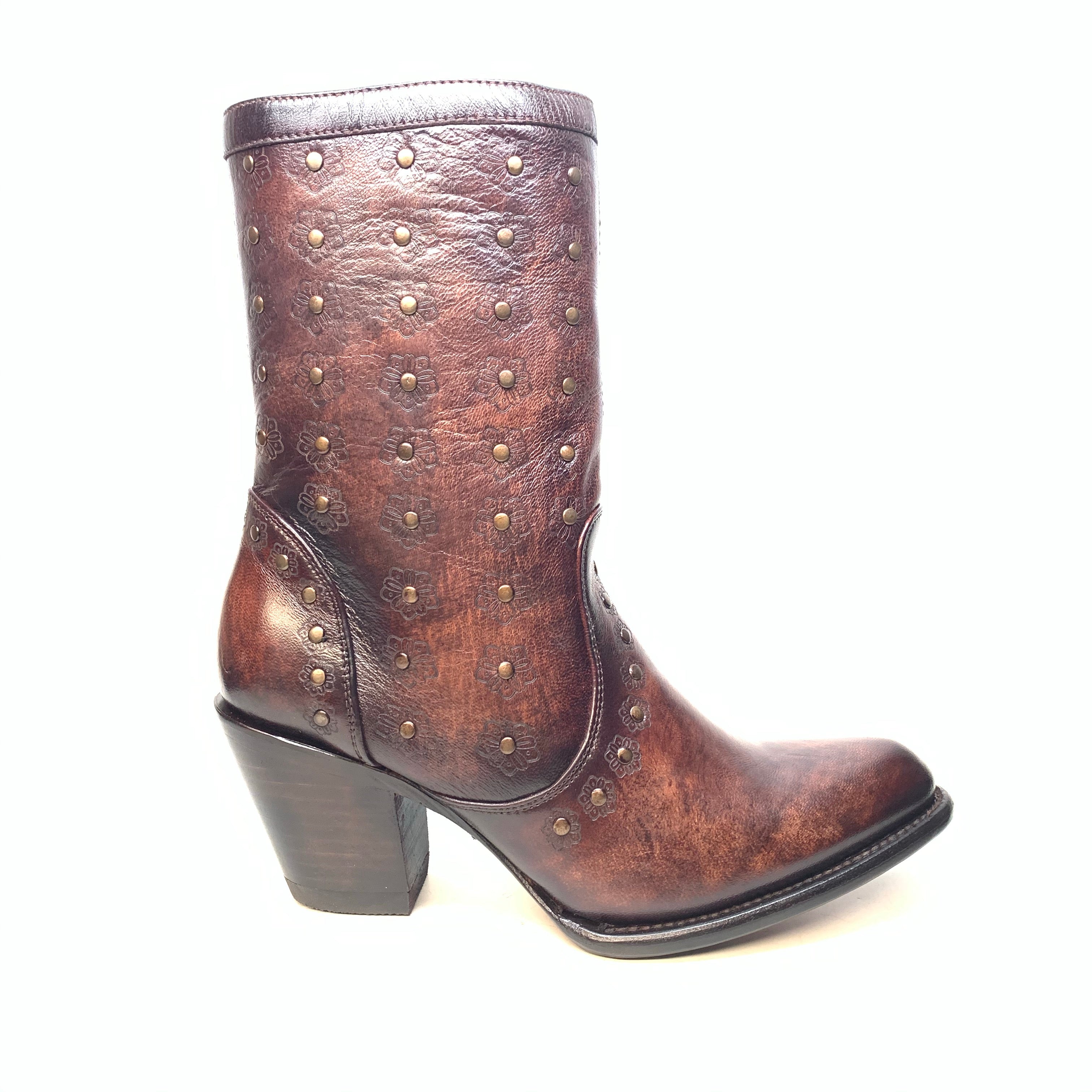 Los Altos Ladies Sunflower Studded Bovine Leather Bootie - Dudes Boutique