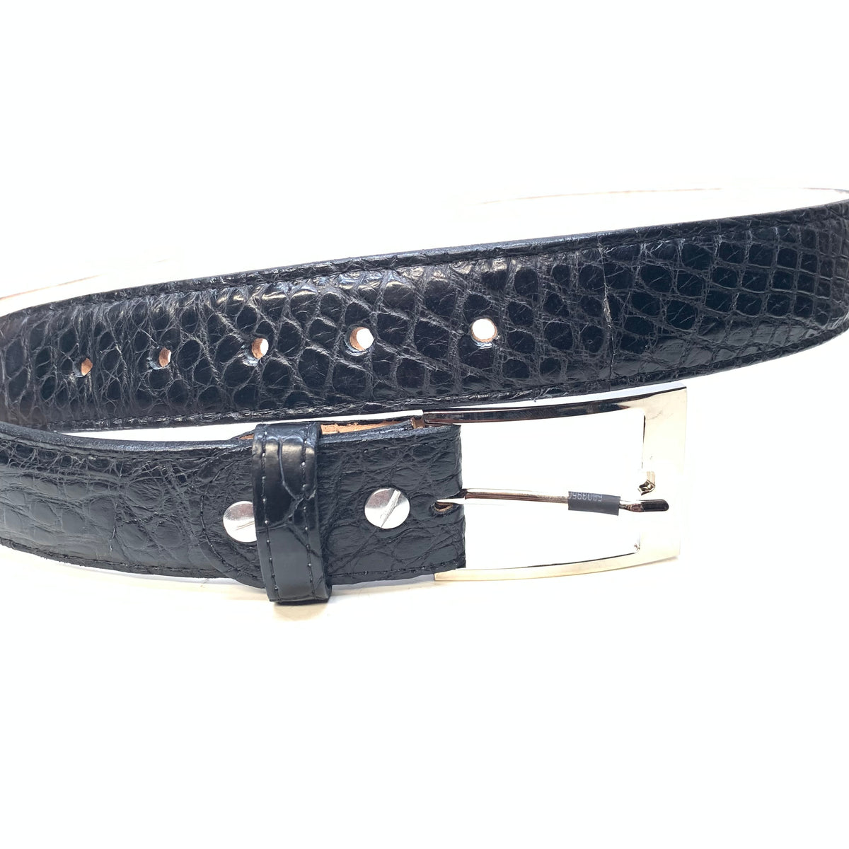 Kashani Black Alligator Body Belt - Dudes Boutique